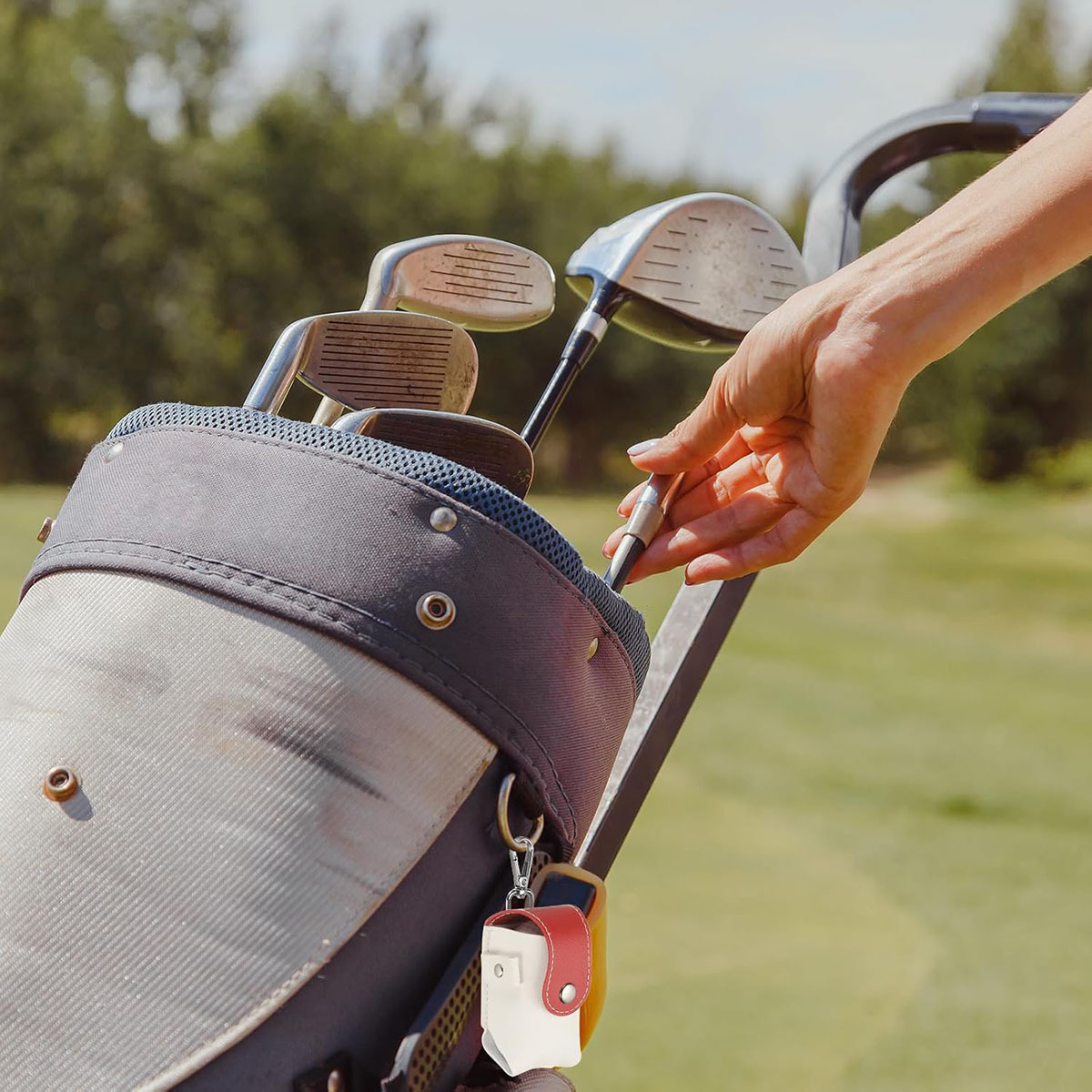 PU Leather Golf Ball Holder