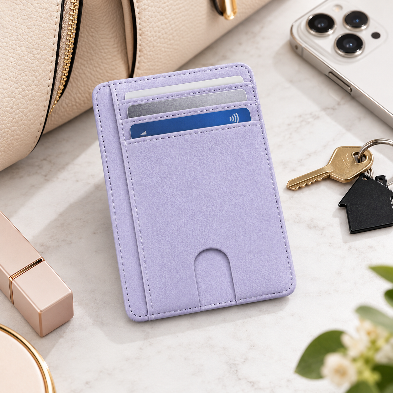 PU Leather Multi Slot Card Holder Pouch