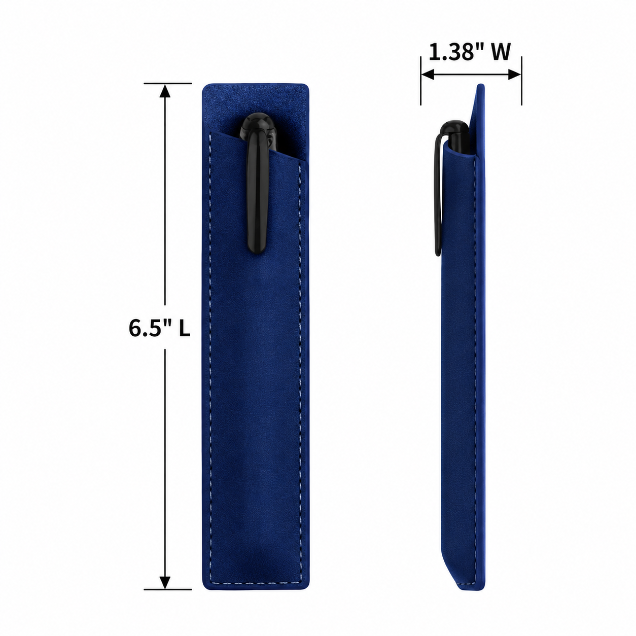 PU Leather Slant Opening Pen Sleeve