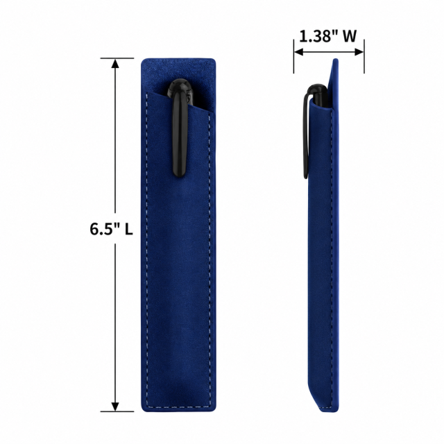 PU Leather Slant Opening Pen Sleeve