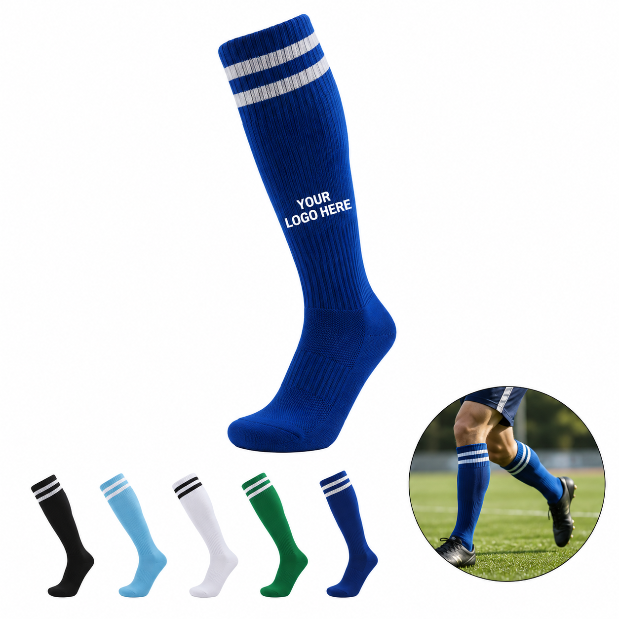 Polyester Spandex Knee High Athletic Socks