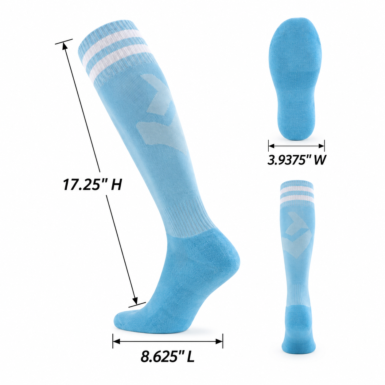 Polyester Spandex Knee High Athletic Socks