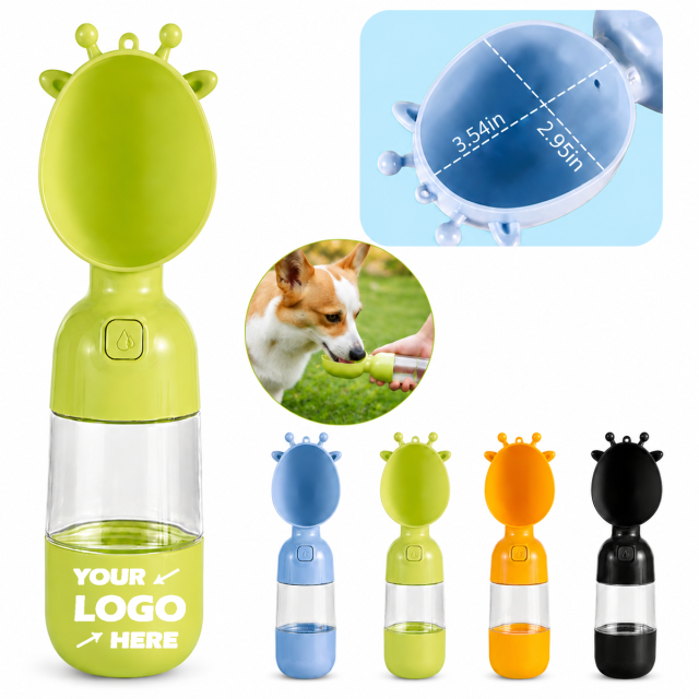 Portable Dog Water Bottle With Built-In Drinking Bowl