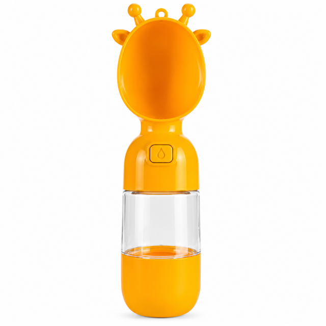 Portable Dog Water Bottle With Built-In Drinking Bowl