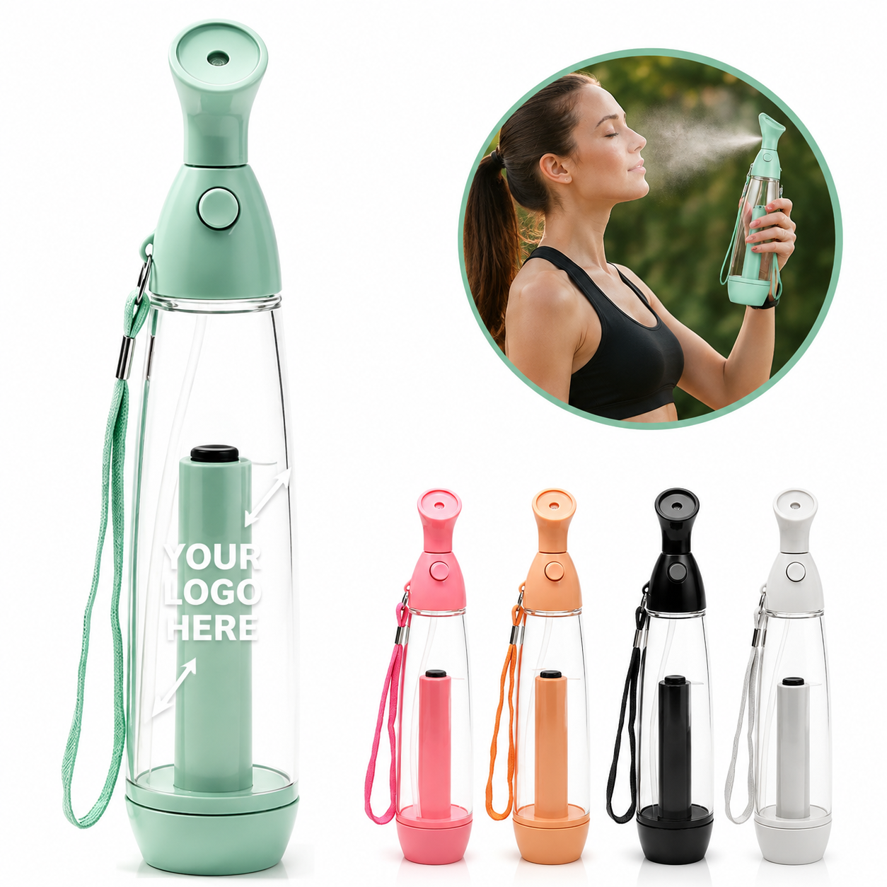 Portable Facial Mist Bottle With Lanyard