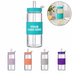 Portable Glass Tumbler With Straw