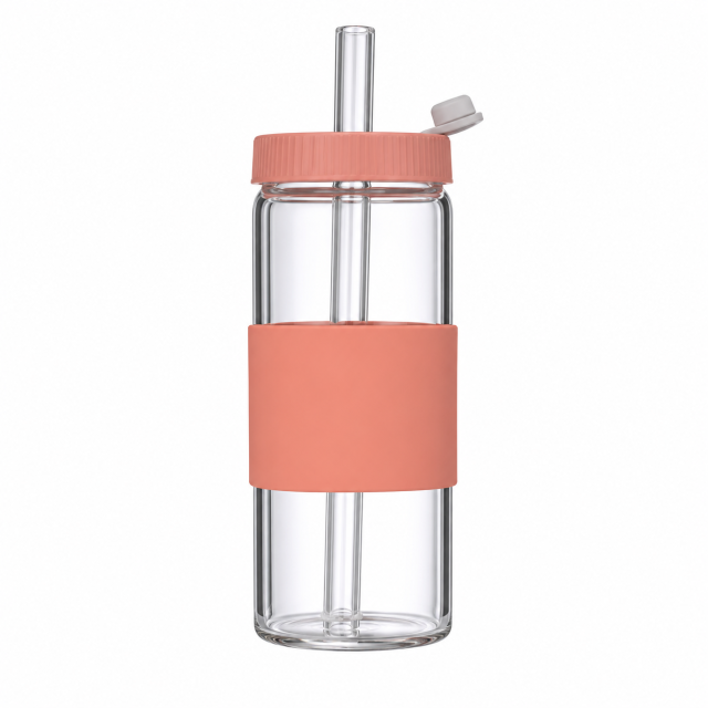 Portable Glass Tumbler With Straw
