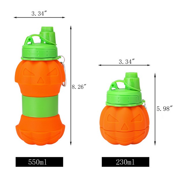 Pumpkin-Shaped Collapsible Silicone Bottle