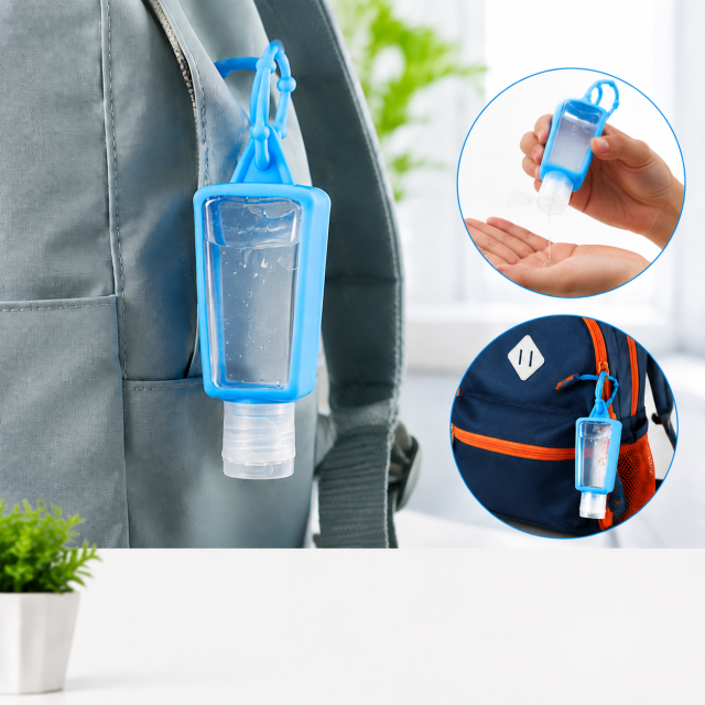 Refillable Clear Travel Bottle With Silicone Key Ring