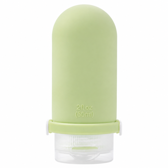 Refillable Silicone Travel Dispenser With Secure Strap