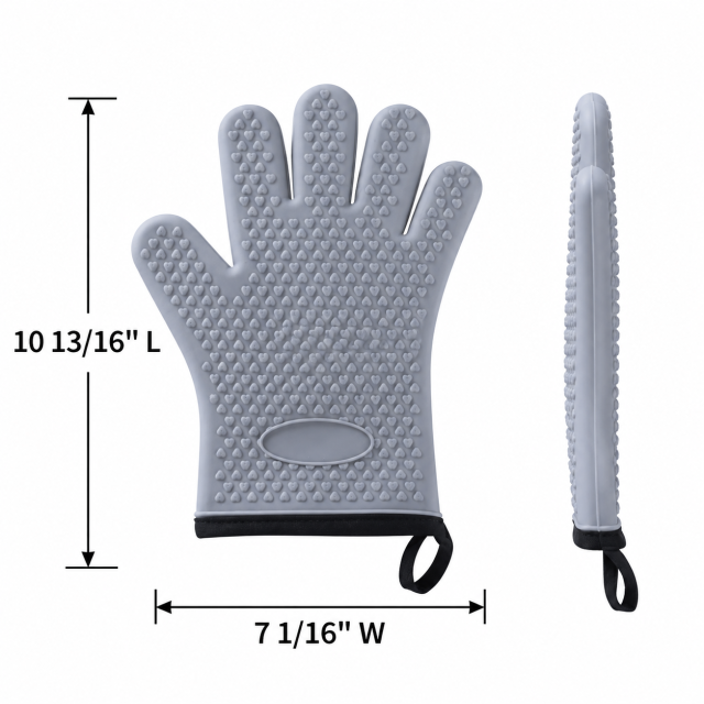 Silicone Cotton Lined Oven Mitts