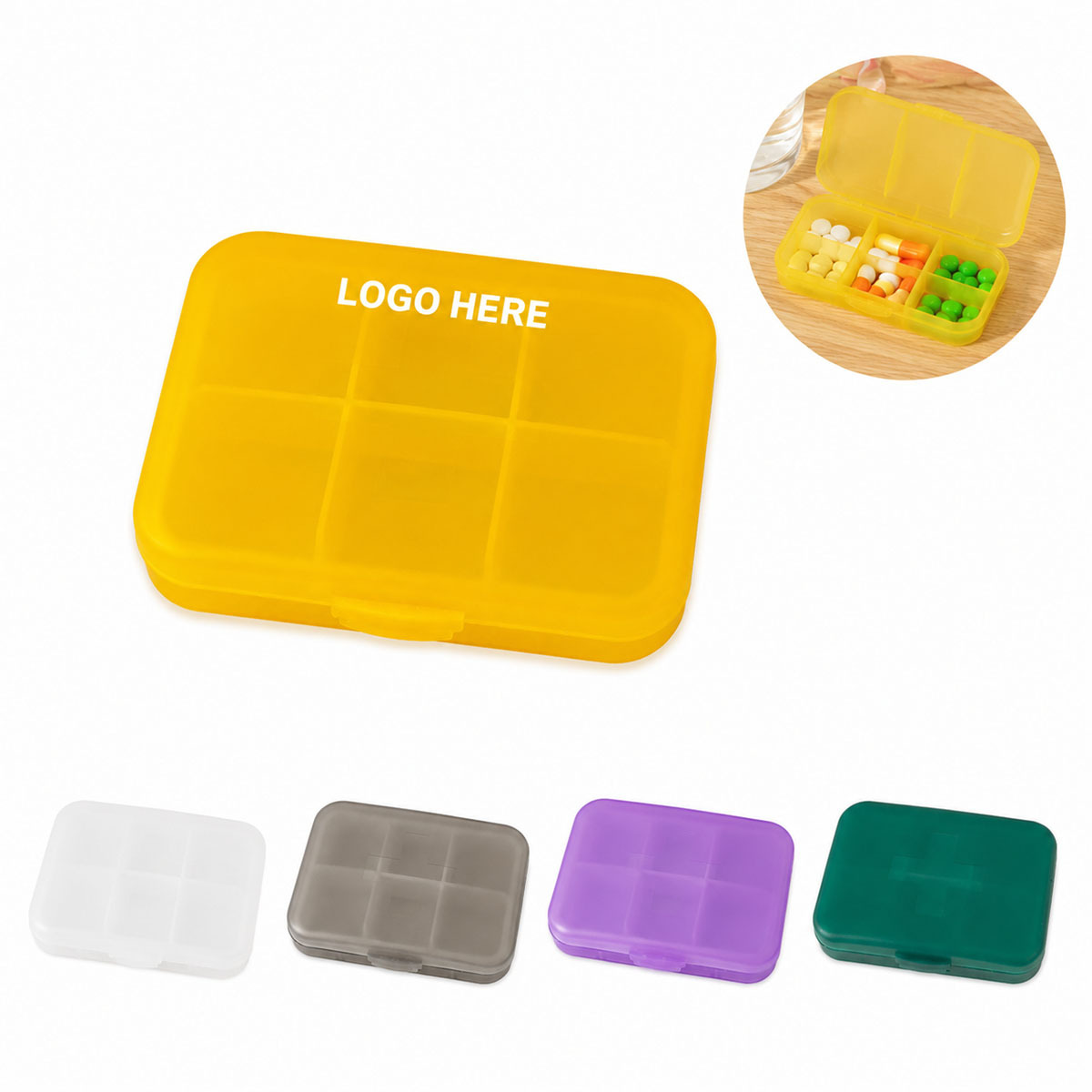 Small 6-Compartment Pill Organizer