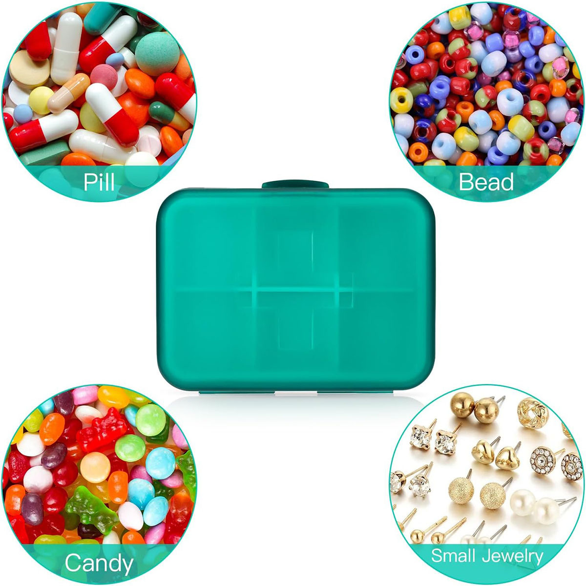 Small 6-Compartment Pill Organizer