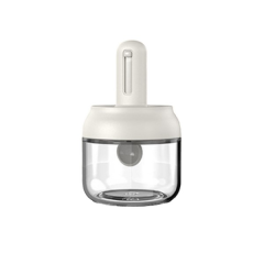 Telescopic Glass Seasoning Jar With Built-In Spoon