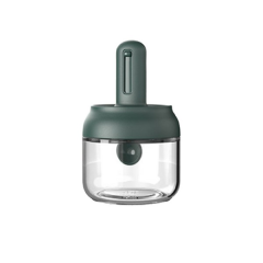 Telescopic Glass Seasoning Jar With Built-In Spoon