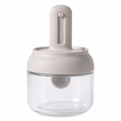 Telescopic Glass Seasoning Jar With Built-In Spoon