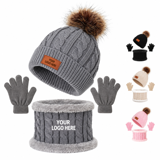 Toddler Acrylic Winter Hat Scarf and Gloves Set