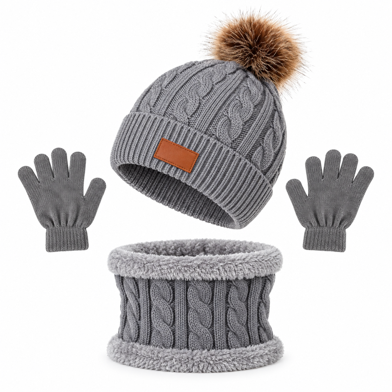 Toddler Acrylic Winter Hat Scarf and Gloves Set