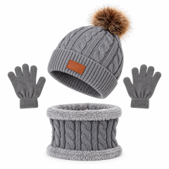 Toddler Acrylic Winter Hat Scarf and Gloves Set