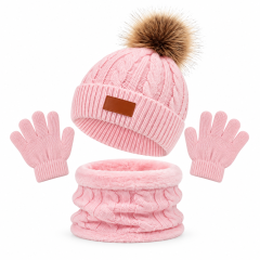 Toddler Acrylic Winter Hat Scarf and Gloves Set