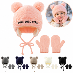 Toddler Knit Winter Hat and Glove Set