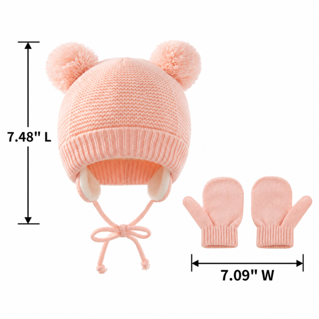 Toddler Knit Winter Hat and Glove Set
