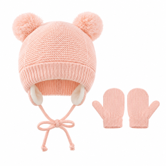 Toddler Knit Winter Hat and Glove Set