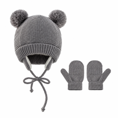 Toddler Knit Winter Hat and Glove Set