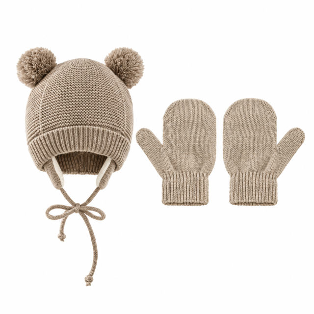 Toddler Knit Winter Hat and Glove Set