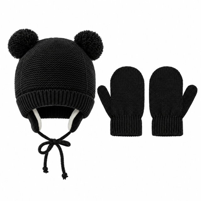 Toddler Knit Winter Hat and Glove Set
