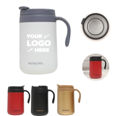 Vacuum-Insulated Hot & Cold Coffee Mug with Handle and Lid