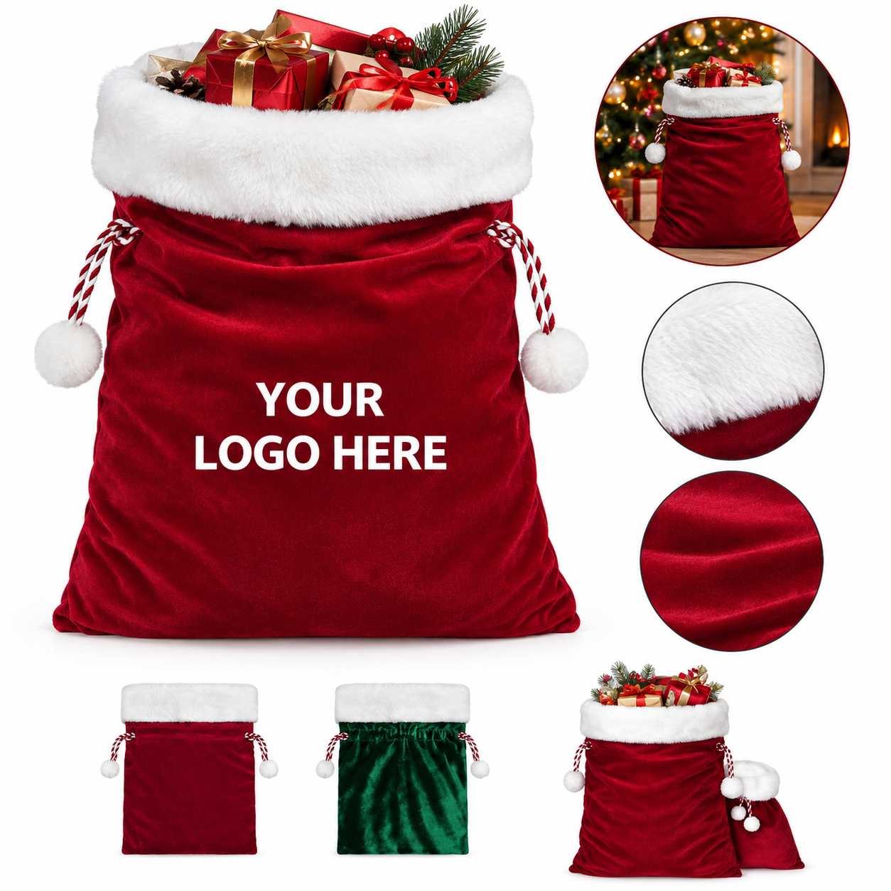 Velvet Christmas Santa Gift Sack