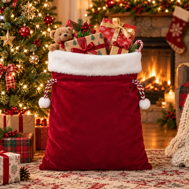 Velvet Christmas Santa Gift Sack