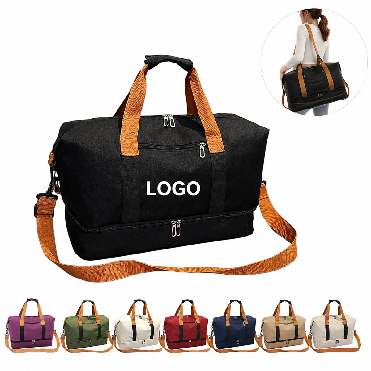 Waterproof Duffle Bag with Wet Pocket