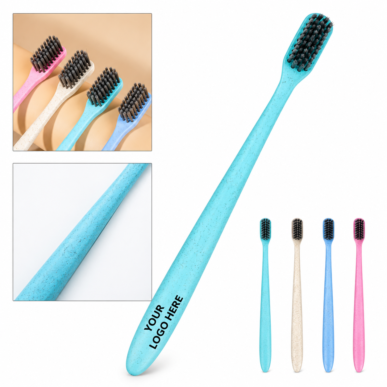 Wheat Straw Soft Bristle Travel Toothbrush