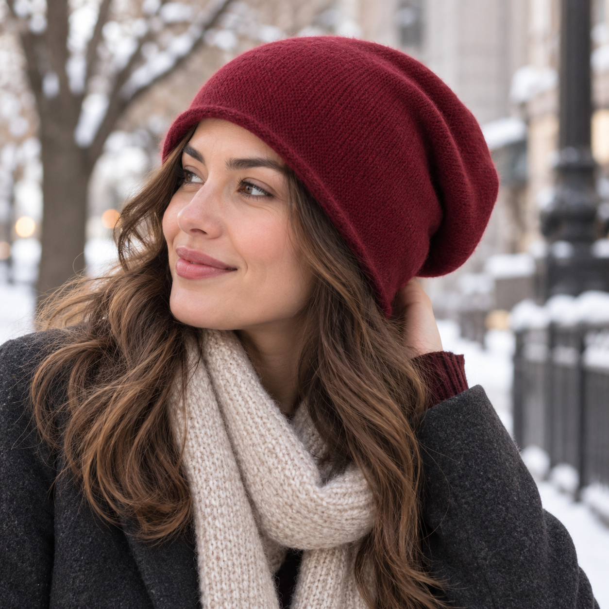 Wool Slouchy Winter Beanie