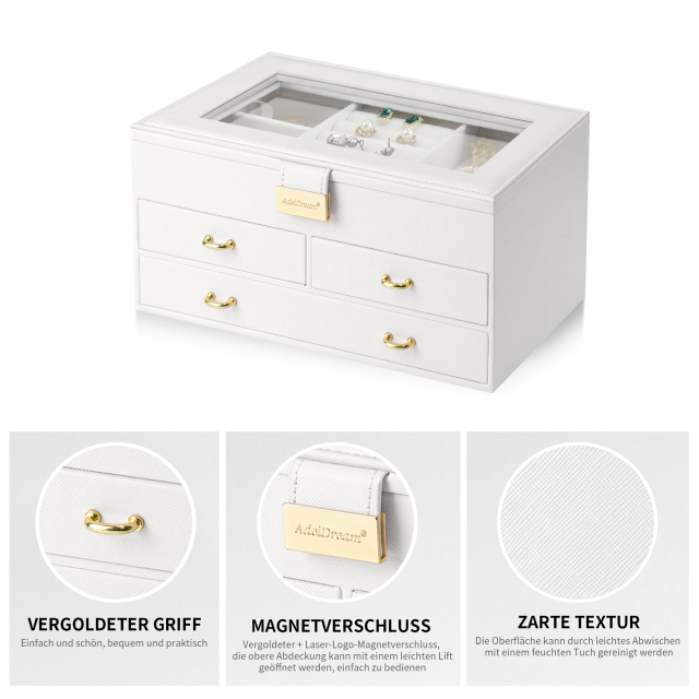 ​Premium Black & White Jewelry Boxes with Crystal-Clear Visibility​