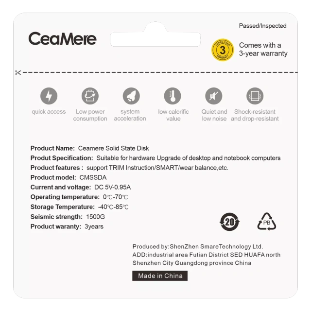 CeaMere / OEM SSD | Solid State Disk | Computer Hardware | SATA 2.5