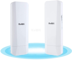 KuWFi CPE Wireless Bridge Outdoor IP65 2-Pack 14DBi 900Mbps 3KM Wi-fi Bridge ith Gigabit RJ45 port