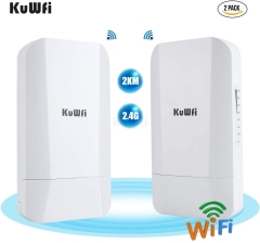 KuWFi 300Mbps CPE Wireless Bridge 14DBi 1KM point-to-point WiFi Extender Outdoor