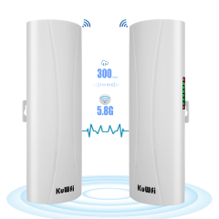 KuWFi CPE Wireless Bridge Point to Point 5.8G 1-3KM 14dBi 300Mbp Wifi Signal Extender