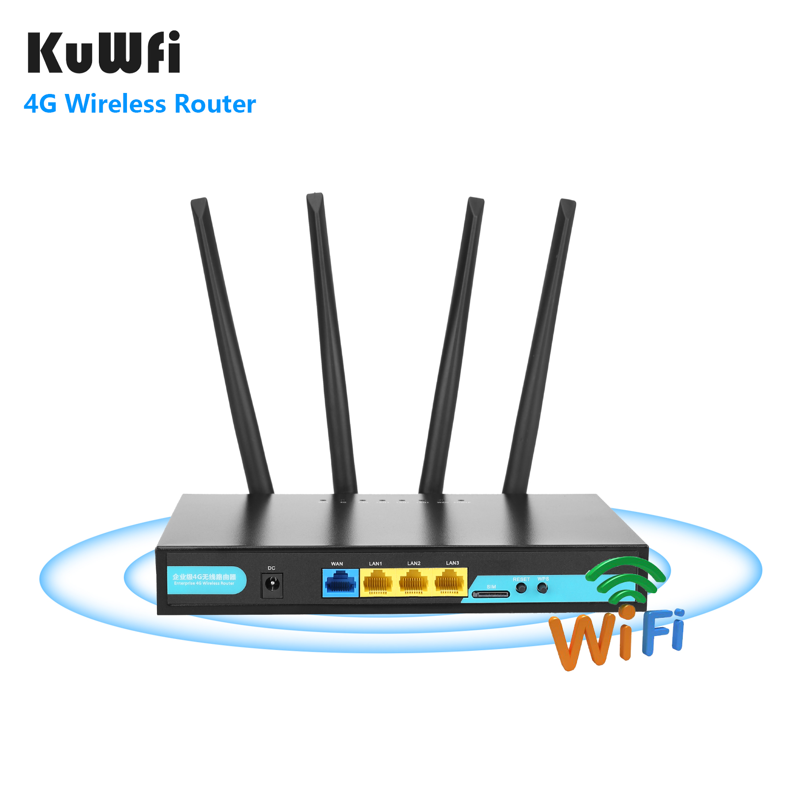 KuWFi 4G WIFI Industrial Router 300Mbps CAT4 Extender Strong Signal ...