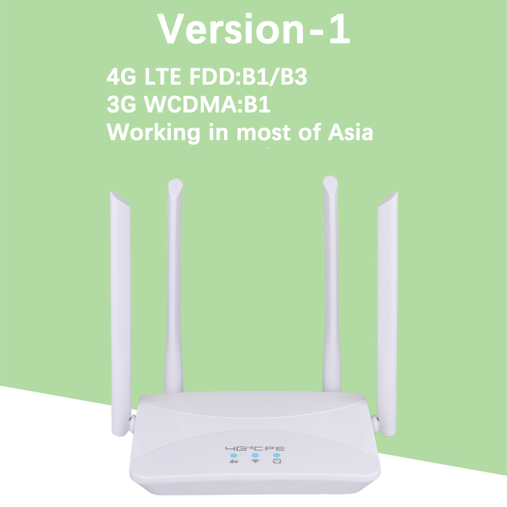 KuWFi 4G LTE CPE Router 150Mbps 3G/4G SIM RJ45 WAN LAN Modem Support 10 Devices