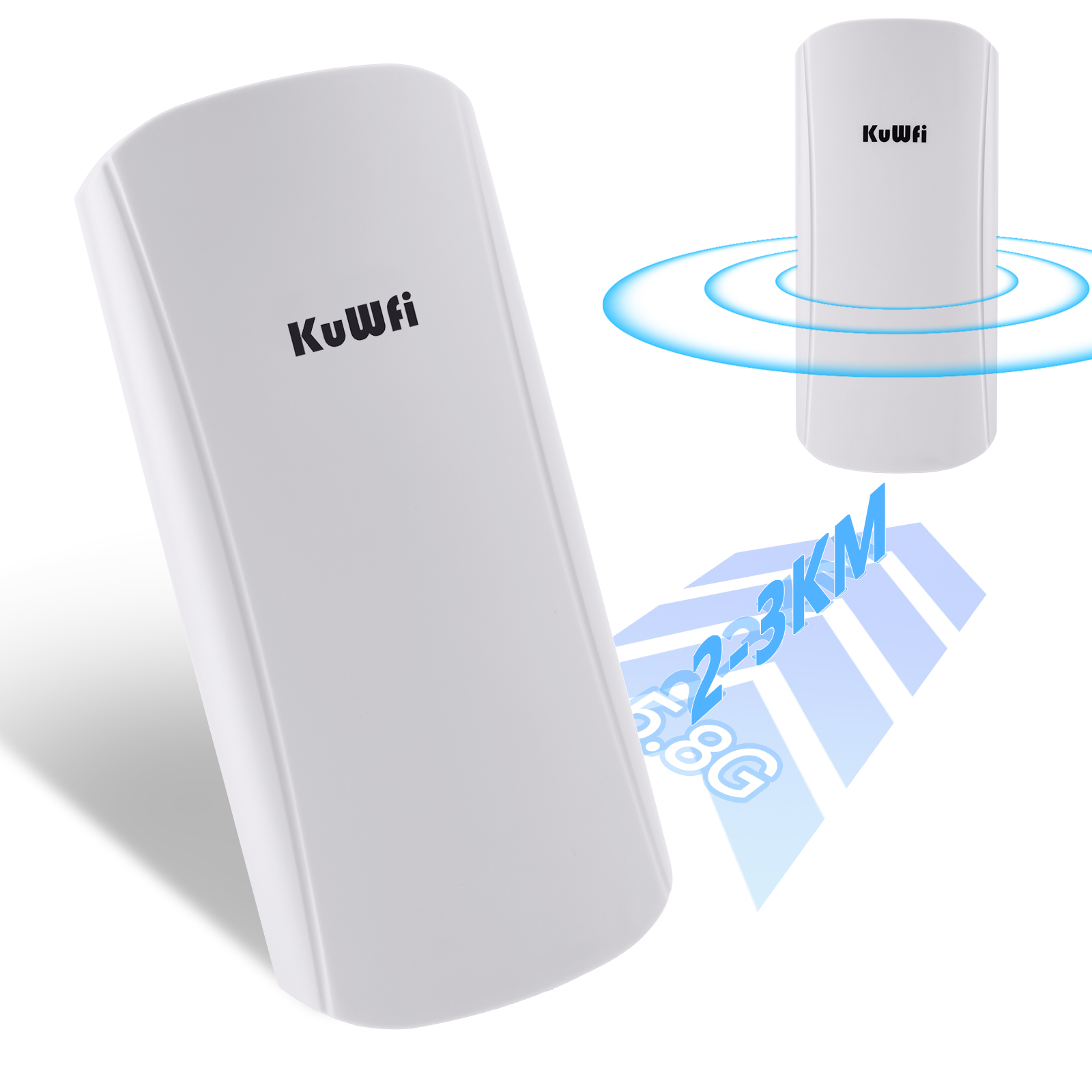 KuWFi 5.8Ghz 11ac 450Mbps 2-3km Wireless Bridge 12 Dbi Point