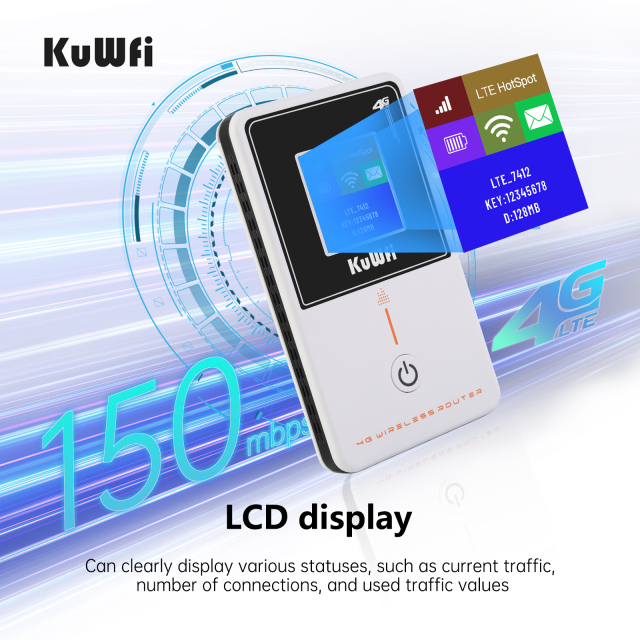 KuWFi wireless router wifi 150mbps 4g lte router with sim card slot unlocked wifi hotspot