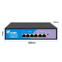 10/100Mbps 6 Port Poe Switch with 2 Uplink Network Switch for IP Camera