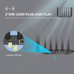 KuWFi 5G CPE X75 5G Openwrt Mesh VPN Server IMEI Change 5G Router with SIM Card Slot