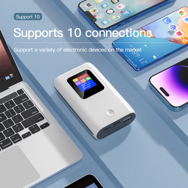 6000Mah Battery KuWFi Wifi Router 150mbps Pocket Wifi Router 4g Lte 10 Users Power Bank Modem 4g