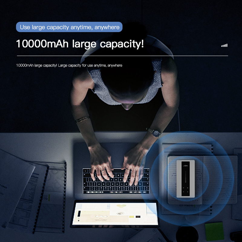 KuWFi 10000mAH Battery KuWFi Mobile Wifi Hotspot Rj45 4g LTE WiFi Router with TS9 Port