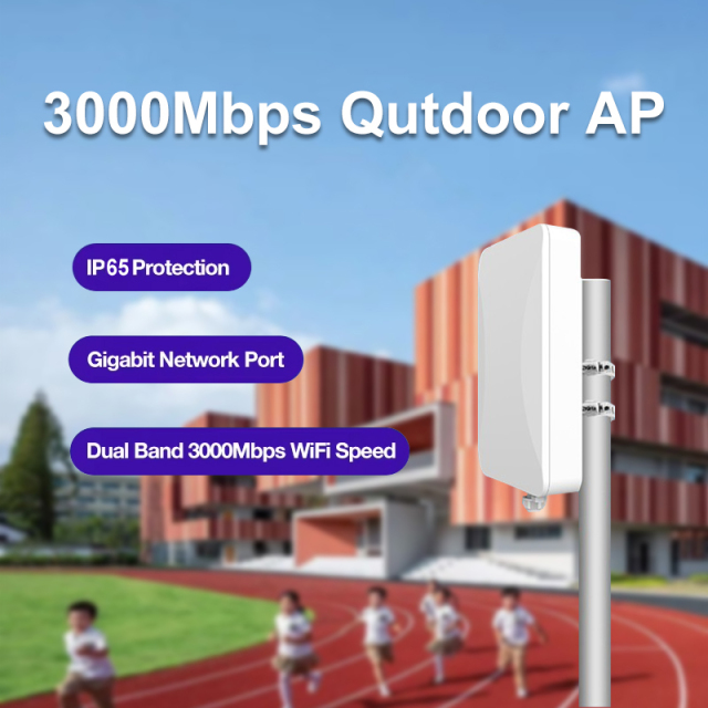 KuWFi 3000Mbps 128 Devices OpenWRT 48V POE Wifi Gigabit Wireless Outdoor Access Point